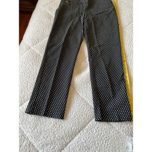 Lisette L Montreal Polka Dot Pants Women 6 Black Excellent Straight Leg Stretch